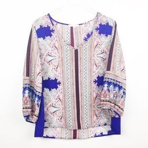 Gibson Latimer | Boho Paisley Peasant Blouse